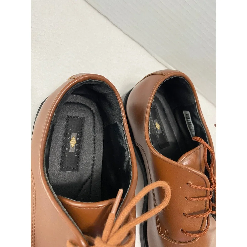 Joseph Abboud Derby Dress Shoes Men 9M Brown Plain Toe Lace Up Formal